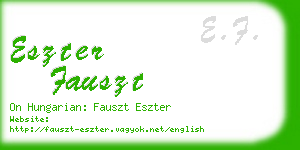 eszter fauszt business card